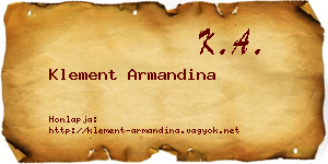 Klement Armandina névjegykártya